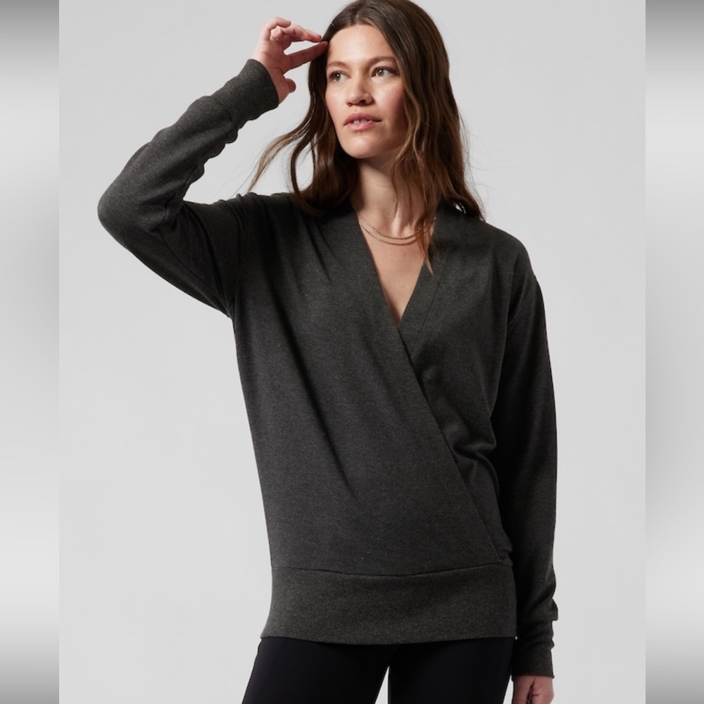Athleta V-neck wrap sweatshirt